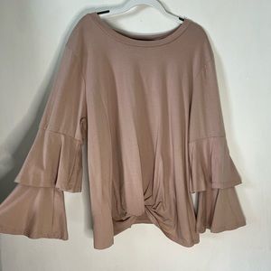 Formal Shirt Rose color knot design in front. Fringy sleeves